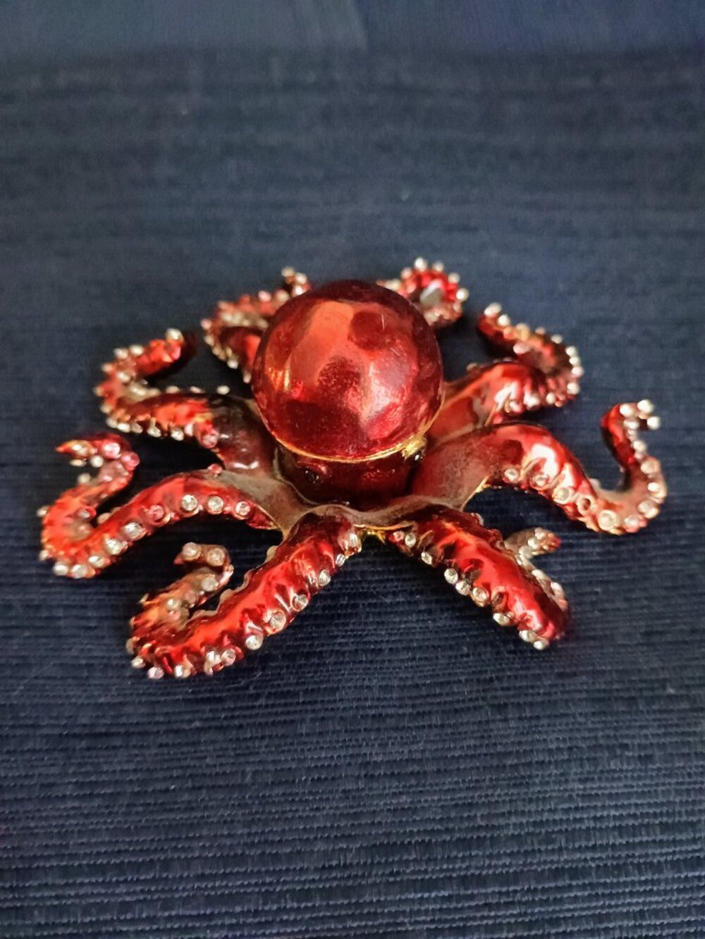 Octopus Jeweled Enameled Trinket Box
